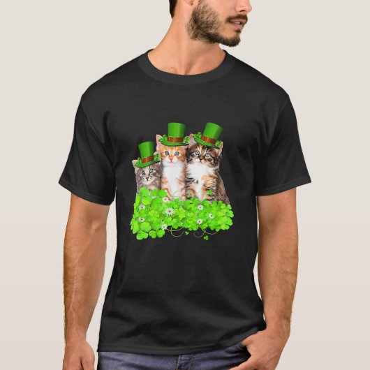 T-shirt Trois Jour de la Saint Patrick Chat T Chemise Kitt (Devant)