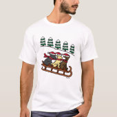 T-shirt Trois Labradors Sled Sliding Noël (Devant)