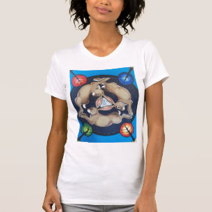 T-shirt "Trois lapins" Conception mystique antique T
