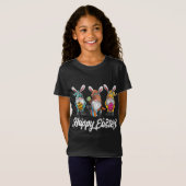 T-Shirt Trois lapins tenant des oeufs de Pâques Chasse Hap (Devant entier)