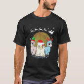 T-shirt Trois Llama Christmas Père Noël X-Mas Llama (Devant)