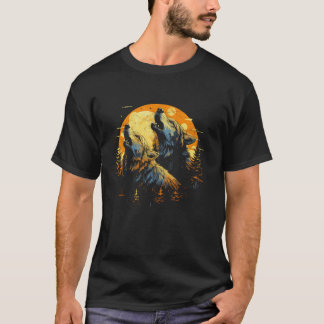T-shirt Trois Loups hurlant à la lune femmes s Alaskan W
