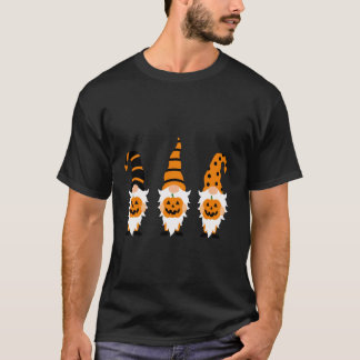 T-shirt Trois mignons gnomes d'Halloween Unique Fall Pumpk