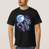 T-shirt Trois opossum hurlant à la lune drôle de possum (Devant)