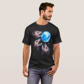 T-shirt Trois opossum hurlant à la lune drôle Possum 3 (Devant entier)