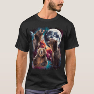 T-shirt Trois Ours Lune 3 Ours Grizzly Drôle Maudit