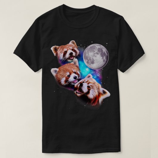 T-shirt Trois Pandas rouges Howl à la Lune (Design devant)