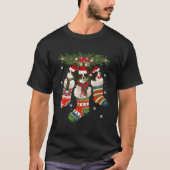T-shirt Trois Papillon En Sock Noël Santa Hat X-Mas D (Devant)
