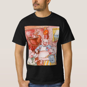 T-shirt Trois Petits Cochons Cuisinant Loup, Conte de Fées