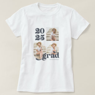 T-shirt Trois Photo Retro 2022 Graduate Blue