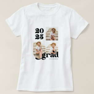 T-shirt Trois Photo Retro 2022 Graduate noir et blanc