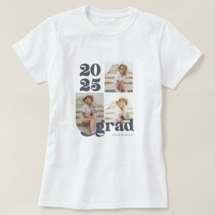 T-shirt Trois Photo Retro 2025 Graduate Blue