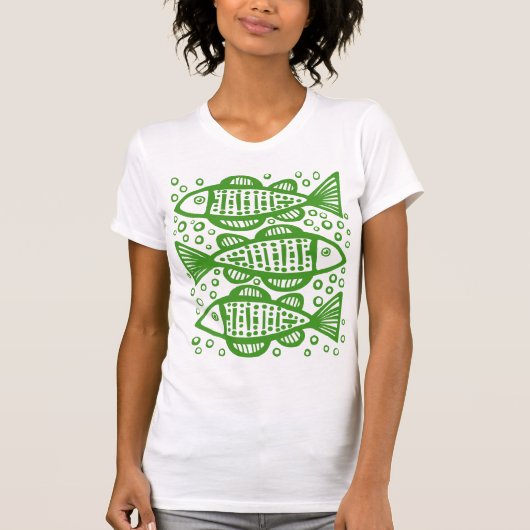 T-shirt Trois poissons - Avocado vert (Devant)