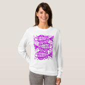 T-shirt Trois poissons - Violet (Devant entier)