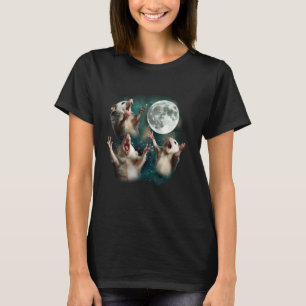 T-shirt Trois Possum Lune 3 Opossum Drôle Bizarre Mem Mal
