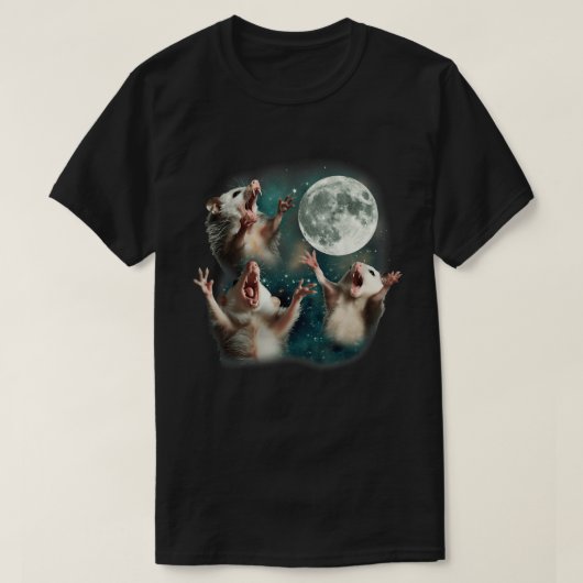 T-shirt Trois Possum Moon Meme (Design devant)