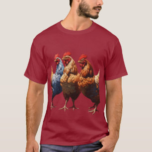 T-shirt Trois poules françaises Foi Espérance Charité Déco