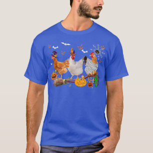 T-shirt Trois poulets Halloween maman sorcière Citrouille
