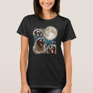 T-shirt Trois Raccoons hurlent à la lune 3 Wolfs Parody Ra