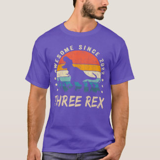 T-shirt Trois Re 3e Anniversaire hird Dinosaure 3 Ans fill