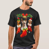 T-shirt Trois Récupérateurs D'Or En Pajama De Noël Coq X (Devant)