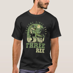 T-shirt Trois Rex 3ème anniversaire garçon Troisième Dinos