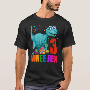 T-shirt Trois Rex 3ème Anniversaire Troisième Dinosaure 3