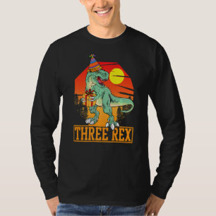 T-shirt Trois Rex 3ème Anniversaire Troisième Dinosaure 3