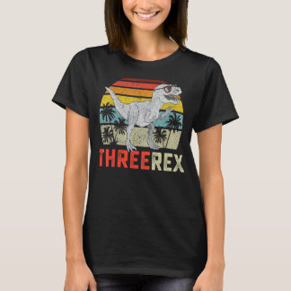 T-shirt Trois Rex Anniversaire 3 Anniversaire Dinosaur 3èm