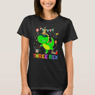 T-shirt Trois Rex Anniversaire Dinosaure 3ème Anniversaire