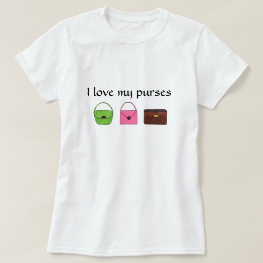 T-shirt Trois sacs à main simples (Design devant)
