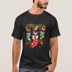 T-shirt Trois Schnauzer Miniature En Sock Christmas Cute S