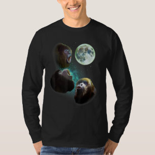 T-shirt Trois Singes Howler Hurlent À La Lune 3 Wolfs Wolv
