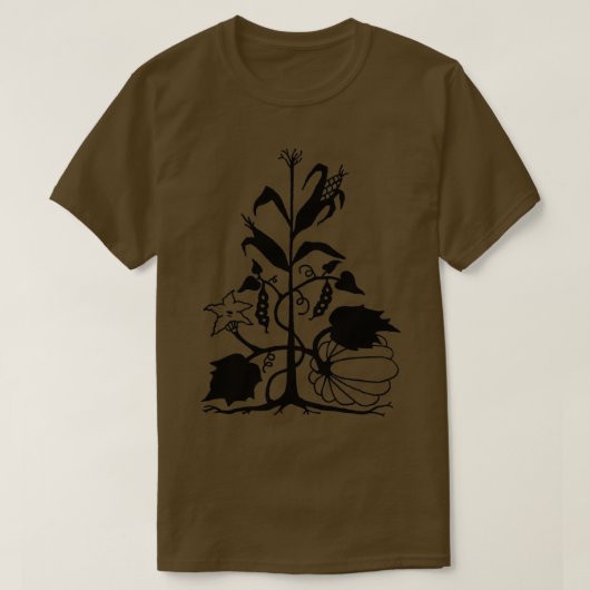 T-shirt Trois soeurs Haricots de maïs et courge (Design devant)