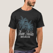 T-shirt Trois Tables Plage Oahu Hawaii Deux Grands Palmier (Devant)