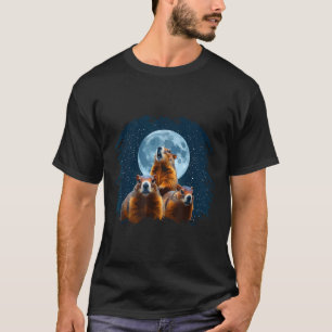 T-shirt Trois Tête de Marmotte et Lune Joyeuse Journée de