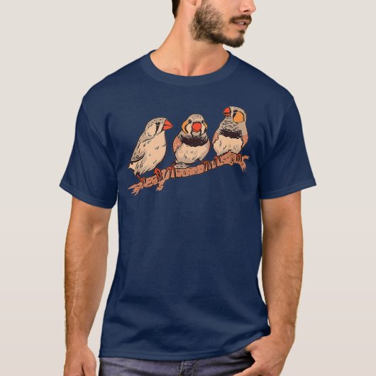 T-shirt Trois Zèbres Sur Une Branche Oiseaux Animaux Zèbre (Devant)