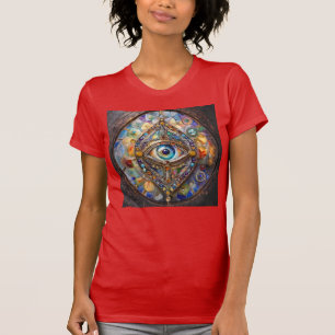 T-shirt Troisième œil sur verre et bronze