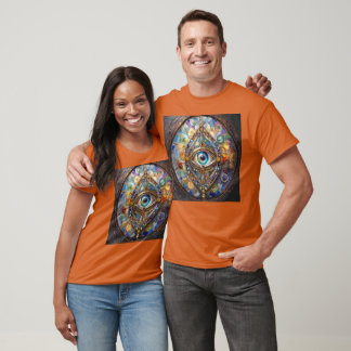 T-shirt Troisième œil sur verre et bronze