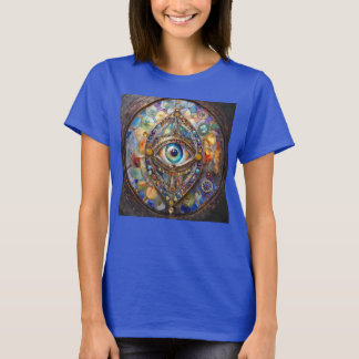 T-shirt Troisième œil sur verre et bronze