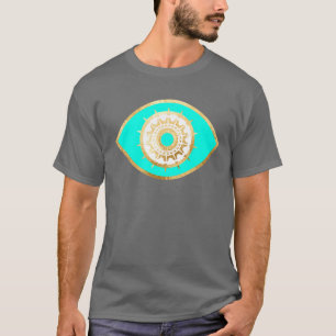 T-shirt Troisième regard Turquoise et or Parties scintilla