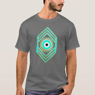 T-shirt Troisième regard Turquoise et or Parties scintilla