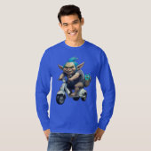 T-shirt Troll bizarre sur un scooter (Devant entier)
