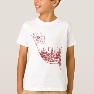 T-shirt Troll Moomintroll rouge dévalant la pente Sports d