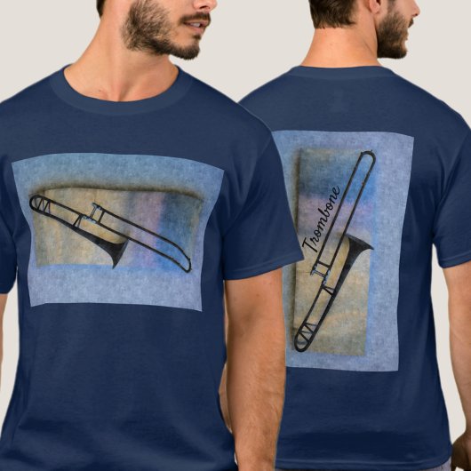 T-shirt Trombone Jazzy Artistique Blues
