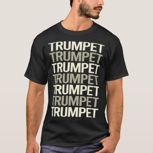 T-shirt Trompette à texte blanc (Devant)