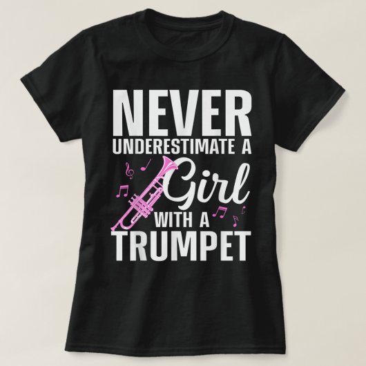 T-shirt Trompette cool Pour Femmes Filles Marching Bande T (Design devant)