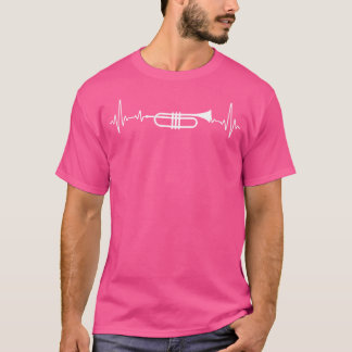 T-shirt Trompette en laiton battement de coeur Musique Pul