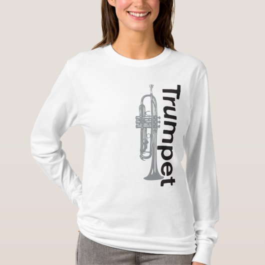 T-shirt Trompette Hoody de dames (adapté) (Devant)