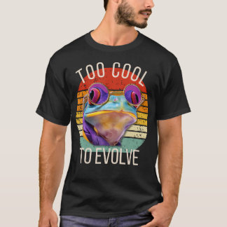 T-shirt Trop Cool Pour Évoluer Grenouille Colorée Drôle A